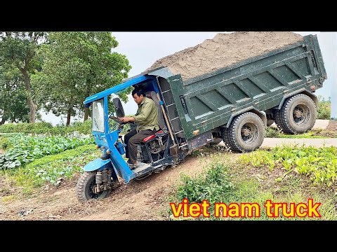CÔNG NÔNG khủng chở cát xem quá đã | máy xúc múc đất | ô tô chở đất | hieu excavator