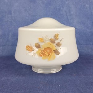 Vintage Replacement Ceiling Lamp Globe 4 in Base Shade White Glass With Flower Pattern - Etsy