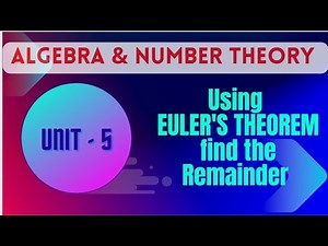 Using Euler's Theorem find the remainder example in tamil