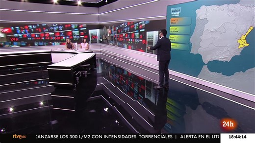 #Canal24Horas | Actualizamos los mapas de precipitaciones y alertas junto al equipo de El Tiempo en TVE rtve.es/eltiempo | RTVE Noticias