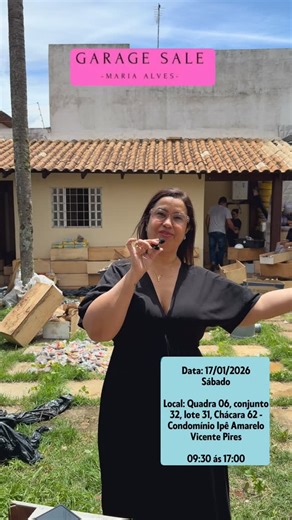 Garage Sale Maria Alves on Instagram: "Data: 17/01/2026 Sábado Local: Quadra 06, conjunto 32, lote 31, Chácara 62 - Condomínio Ipê Amarelo Vicente Pires 09:30 ás 17:00 #garagesalemariaalves #garagesale #ferramentas #materialdeconstrução #obra"