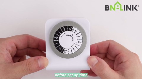 BN-LINK Timer Outlet with 2 Grounded Outlets, Mechanical Light Timers for Electrical Outlets Indoor, 24-Hour 3-Prong Timer Outlet for Lamp, Indoor Lighting and Christmas Lights, 15A/1875W, 2 Pack