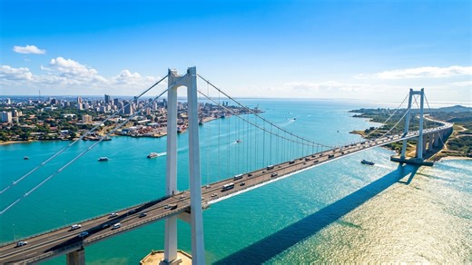 China built Africa's longest suspension bridge over open ocean to connect Mozambique's capital