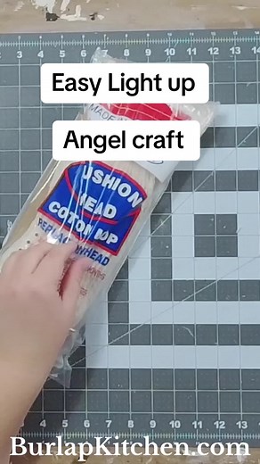 Easy light up Angel craft using a mop head. #angelcraft #bestdiycrafts #mopheadcraft #christmascraftidea #simplecraftideas