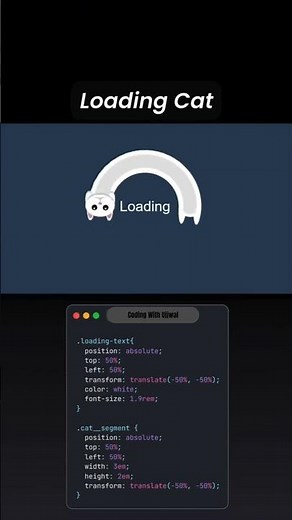🐱 Create a Cute Loading Cat Animation using HTML, CSS & JavaScript! 😻🚀
