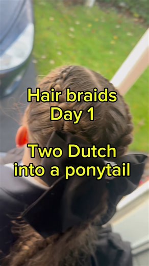 Day one Hair braiding series. Dutch braids into a ponytail. Ruby loves this style so picked it to go first. Stick around for more of our braids #braidtutorial #hairstyletips #dutchbraids #schoolhairstyles #SimpleHairstyles | Simple hairstyles
