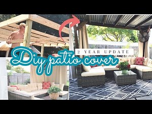 DIY Patio cover | Under $500 in materials | Budget friendly backyard patio cover ✨️ 2 year update✨️