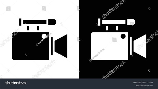 Camcorder Icon Flat Version On Black Stock Vector (Royalty Free) 2655335809 | Shutterstock
