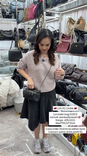Morina on Instagram: "🇨🇳LIVE SHOPPING PO CHINA (09-22january)🇨🇳 Semua produk tidak ready stock. Semua pre order (PO) . Estimasi ready di indo 2minggu setelah close po.(bisa lebih cepat bisa lebih lama tiba tergantung keadaan cargo) . Code : Lambskin bag (5320) Asli kulit domba/lambskin 💯 - harga :695.000 - size : P19/L5/T12cm . CARA ORDER KIRIM FORMAT LENGKAP Nama/alamat/no.hp/code pesanan Ke salah satu admin wa atau shopee Contact admin ada di LINK TREE yg ada di BIO PROFIL IG . ‼️HATI HAT