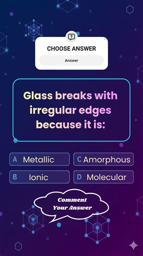 Most Asked Solid State MCQ 😱 Why Glass Breaks Irregularly?#shorts