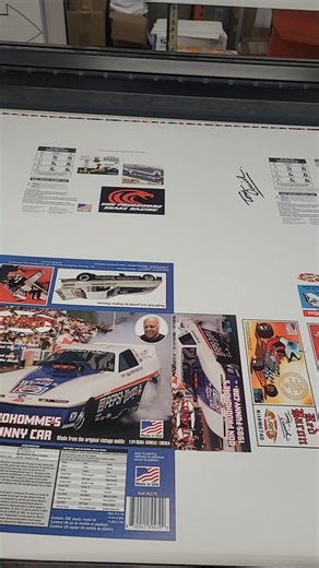 A close-up look at the box printing process. After this process, the printed stacks are sent off to the converter. The converter will then die cut, glue, fold, and box them up for shipping. #atlantiskits #madeintheusa #plasticmodels #modelcars #printing | Atlantis Toy and Hobby