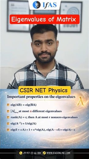 Eigenvalues of Matrix | Mathematical Physics| CSIR NET Physics| IFAS