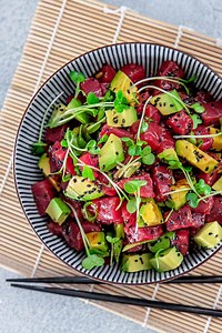 Tuna Poke With Avocado (Keto, Whole30, Paleo, Gluten Free)