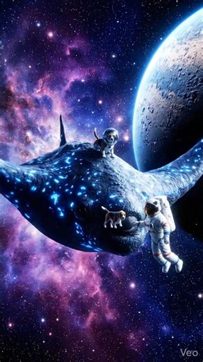 A Dog Riding a Space Monster?! 🤯 | Ultra Epic AI Space Video #shorts