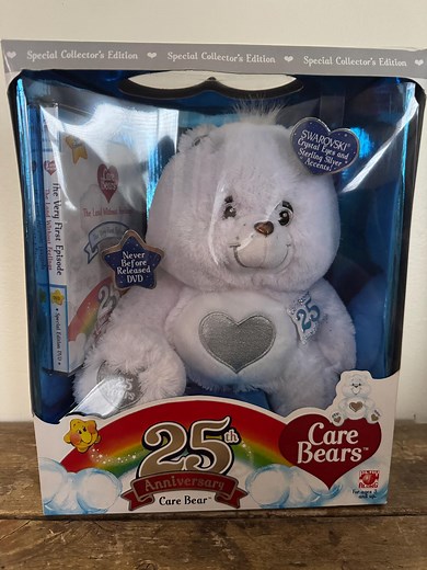 25th Anniversary Care Bear IN BOX With Swarovski Crystal Eyes + Sterling Silver Accents and DVD, 2007 - Etsy