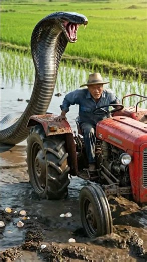 Giant Tractor Stuck, Snake Attacks!