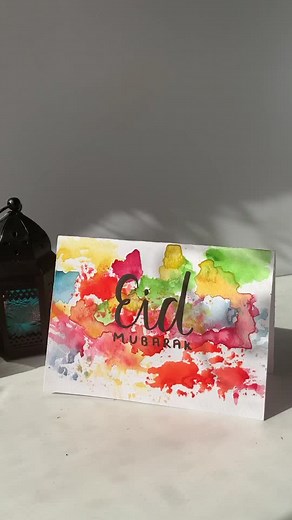 Simple Eid Card Tutorial | DIY Watercolor Art & Craft