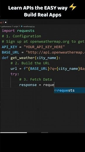 Build a Weather App in Python (API Tutorial for Beginners) #pythonapi #weatherapp #pythonprojects