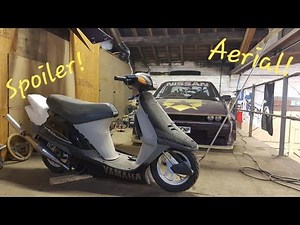 My Slammed japanese style Scooter build Honda vision, part 2 making a rear Spoiler and Aerial