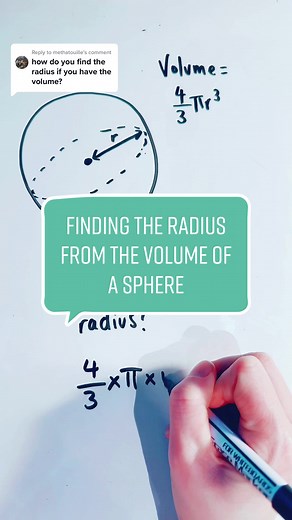 Replying to @methatouille Finding the radius when you’re given the volume of a sphere #volumeofasphere #mathsrevision #highermathsrevision #gcse #fyp