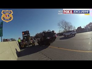 Video shows tow truck flip car into oncoming traffic with driver still inside