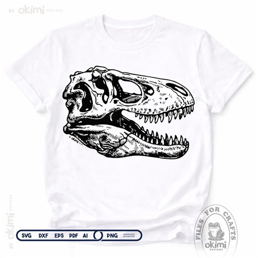 T-rex Skull SVG File | Dinosaur Fossil Vector ( Digital Download: Svg Dxf Png Eps Pdf Ai ) - Etsy