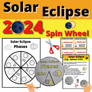 Solar Eclipse 2024 Craft Spinner Wheel Activity Resource