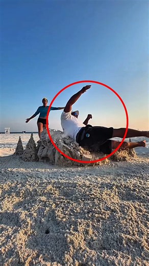 Old Man Destroyed Kid’s Sandcastle for Fun😳