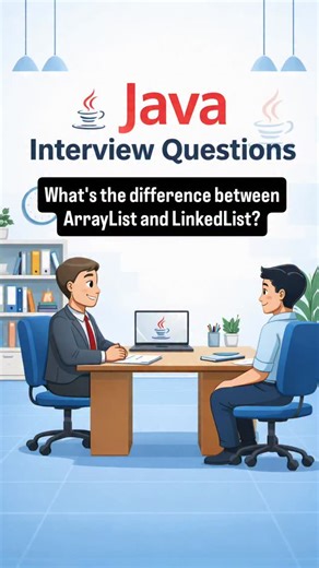 Your interview buddy 🤗 on Instagram: "ArrayList or LinkedList? 🤔 One small choice… big performance difference 💻 #javainterview #placementpreparation #viral"