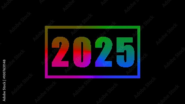 2025 happy new year 2025 animation. celebration with light and fireworks style looping