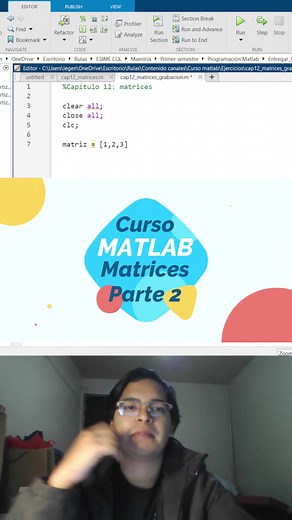 Declarar matriz 3x3 matlab #parati #fypage #curso #computacion #programacion #matrices #matlab