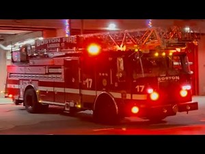 Boston, MA Fire Department Ladder 17 Responding