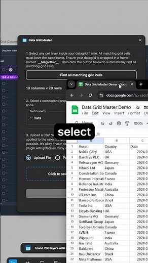 Data Grid Master - apply spreadsheets to Figma data grids in seconds #figma