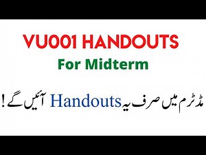 Vu001 Handouts for Midterm Exam, Vu001 Introduction to e Learning Midterm in Vu
