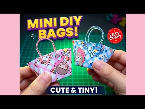 adorable mini paper bags / mini handbags using origami folding