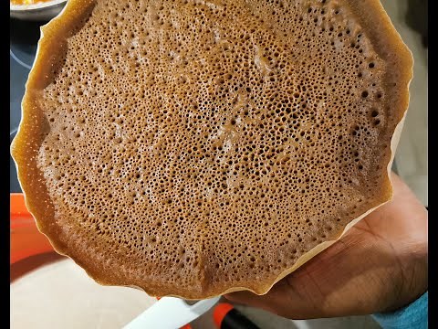 ቀላልና ፈጣን እንጀራ quick and easy Injera Teff Injera schnell und einfach ethiopian cuisine vegan