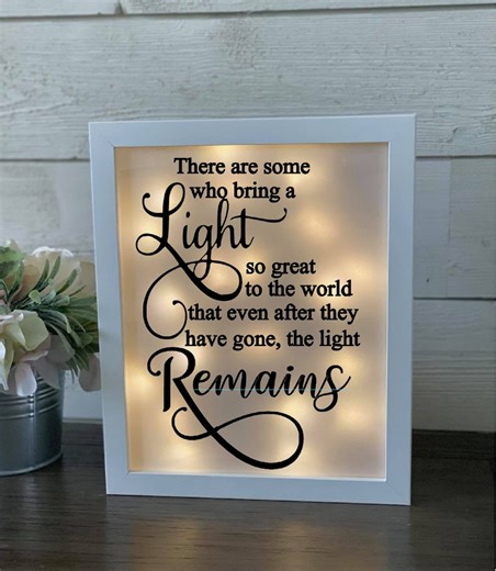 Memorial Shadow Box With LED Lights: Sympathy Gift - Etsy UK