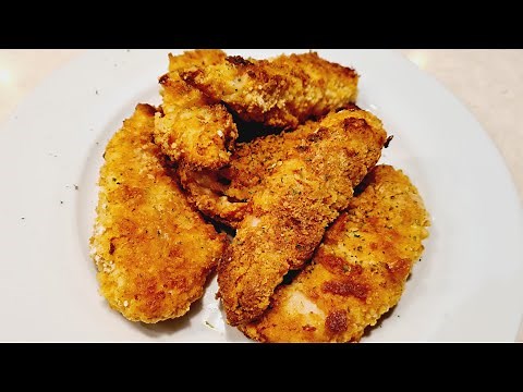 How to Make Chicken Tenders - Oven Fried - Using Bisquick and Panko Breadcrumbs
