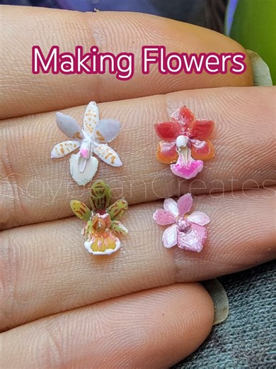 Making tiny orchid flowers #miniatures #miniatureplants