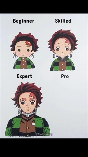how to draw Tanjiro Kamado 🔥 (beginner to pro) #描いてみた #アニメ #鬼滅の刃 #竈門炭治郎 #イラスト #お絵描き #描き方