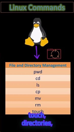 Linux File & Directory Commands under 60 Seconds! 📂⚙️ #linux #linuxcommands #linuxshorts