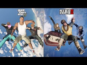 GTA 5 & RDR2 Characters Falling from the Sky!
