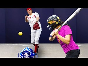 MLB Pitcher Faces Softball Girls...UNDERHAND