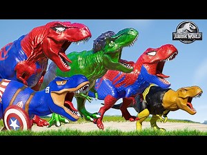 Epic Spider-Style Dinosaur Battle in Jurassic World Evolution | Superhero-Style Dinosaurs