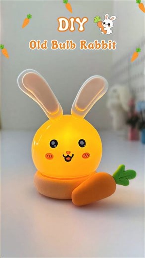 DIY Old Bulb Rabbit 🐰💡 | Air Dry clay Craft #shorts#DIY#YTShorts#CraftIdeas#Viral#handmade #clay