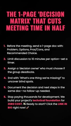 The 1-Page 'Decision Matrix' That Cuts Meeting Time in Half #ad (Verify Info)