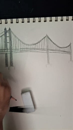 Peace on the Sketch: A Bridge of Dreams 🌉✨#shorts #relaxingart