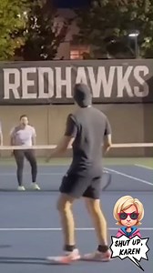 1.5M views · 3.9K reactions | She turned a friendly game into a full-on SCREAMING match.  #KarenChronicles #TennisKaren #PublicFreakout #CourtDrama #ViralVideo #CaughtOnCamera #RecreationalRage #NeighborhoodMeltdown | Shut Up Karen | Facebook