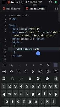 🎨 CSS How To Using Word-Spacing Property Explained in tamil 🚀|| #html #coding #tamil #css #viral