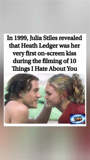 💋🎬First on-screen kiss = Heath Ledger. No pressure, right?#HeathLedger #10ThingsIHateAboutYou